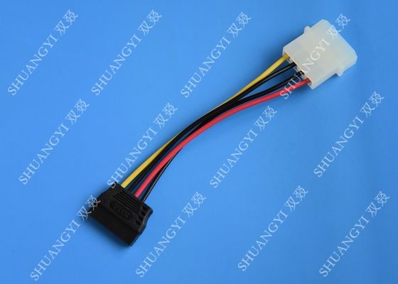Chiny Molex 4 Pin To 15 Pin SATA Hard Drive Power Cable Female To Male Length 500mm dostawca