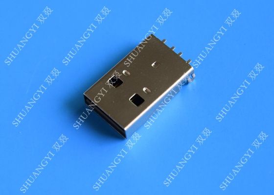 Chiny USB 2.0 A Male USB Charging Connector , Plug Jack Mounting Solder 4 Pin PCB Connector dostawca