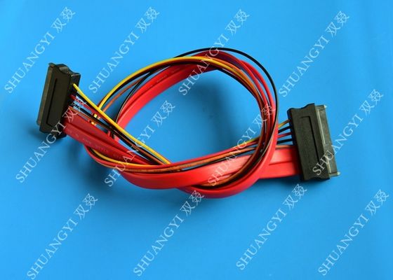 Chiny Red SATA Data Cable Slimline SATA To SATA Female / Male Adapter With Power dostawca